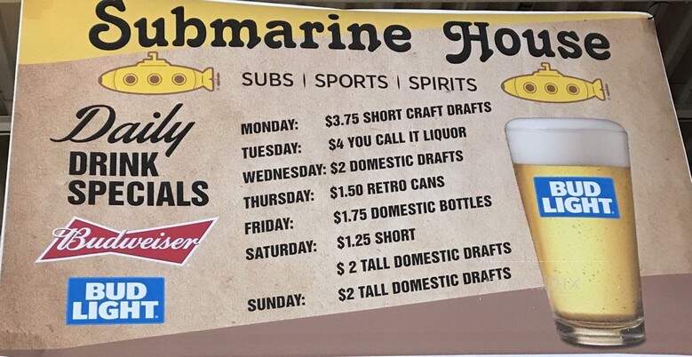 Submarine House - Dayton, OH menu_pic