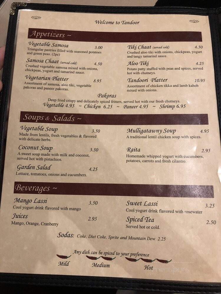 Tandoor Cuisine Of India - Toledo, OH menu_pic