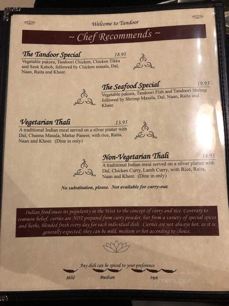 Tandoor Cuisine Of India - Toledo, OH menu_pic