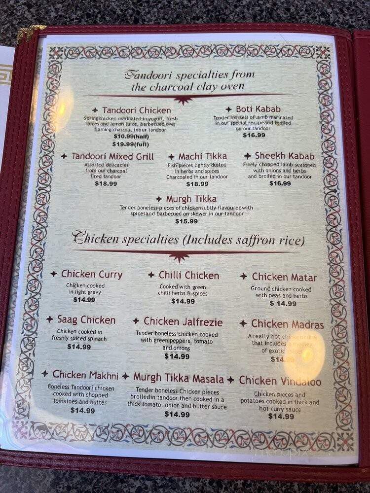 Tandoor India Restaurant - Cincinnati, OH menu_pic