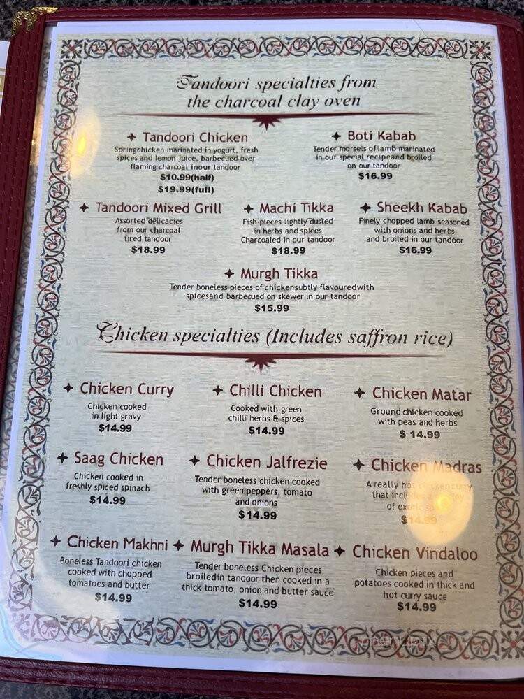 Tandoor India Restaurant - Cincinnati, OH menu_pic
