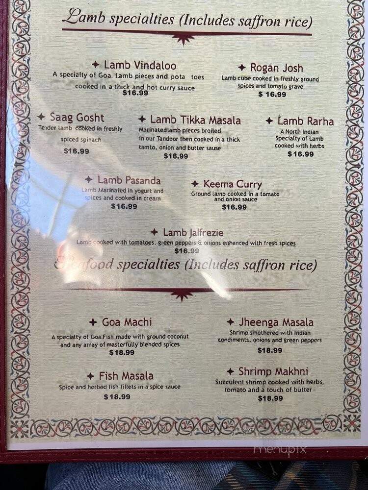 Tandoor India Restaurant - Cincinnati, OH menu_pic