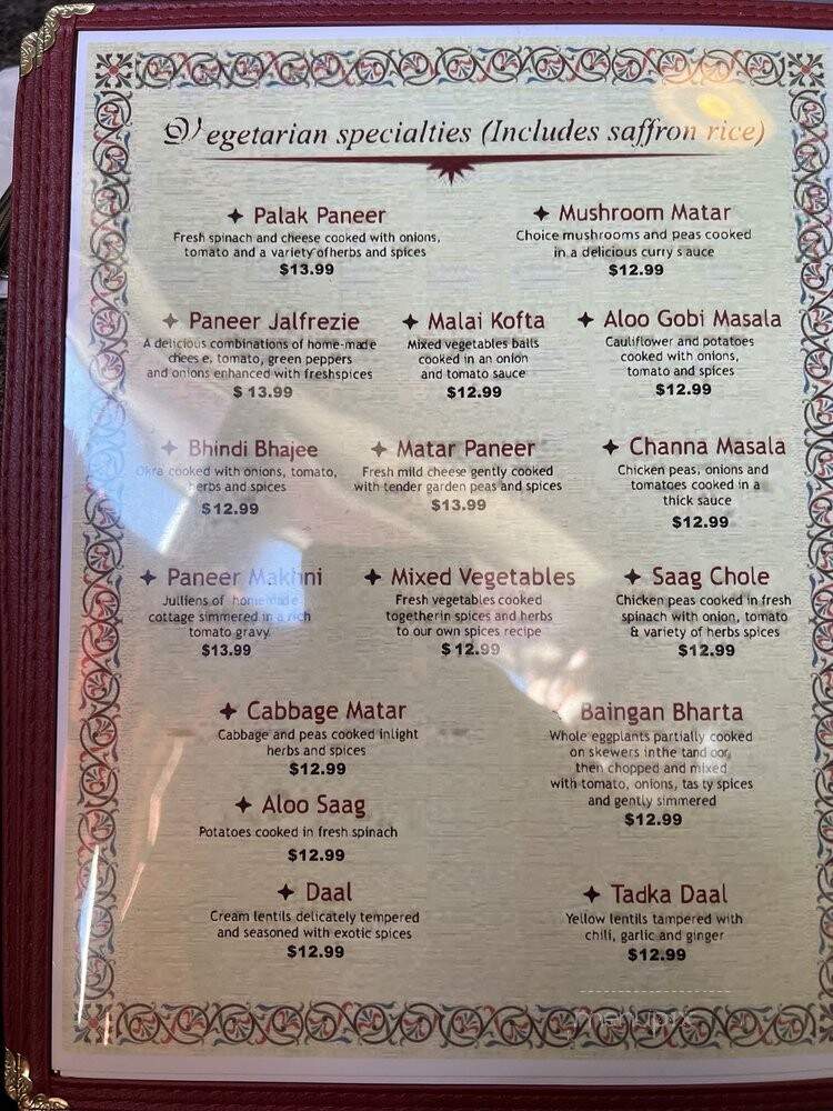 Tandoor India Restaurant - Cincinnati, OH menu_pic