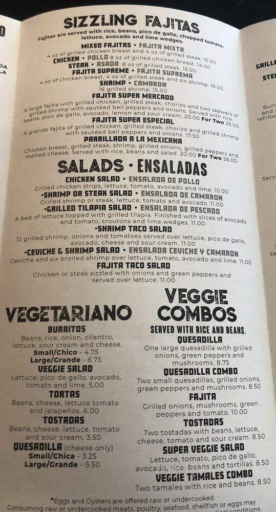 Taqueria Mercado - Fairfield, OH menu_pic
