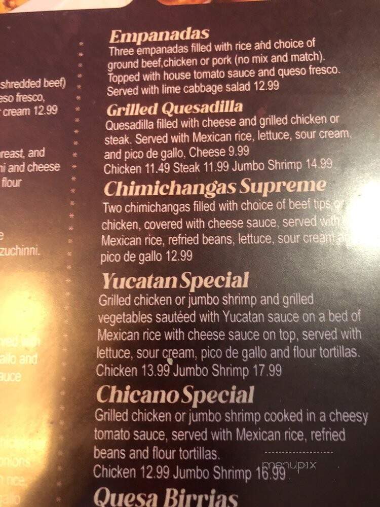 Tres Potrillos - Galloway, OH menu_pic