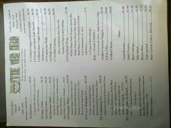 Veg Head - Loveland, OH menu_pic