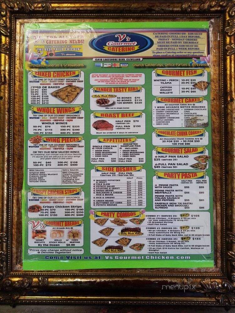 V's Gourmet Chicken Express - Cleveland, OH menu_pic