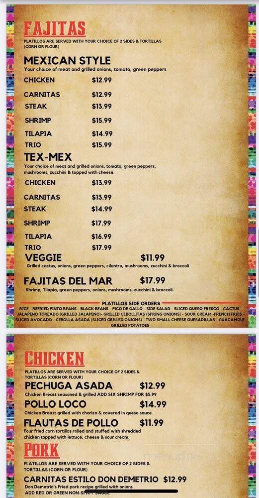 Zacatecas Mexican Grill - Columbus, OH menu_pic