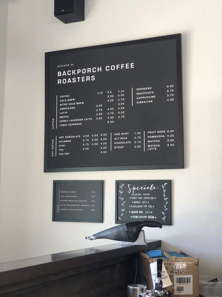 Backporch Coffee Roasters - Bend, OR menu_pic