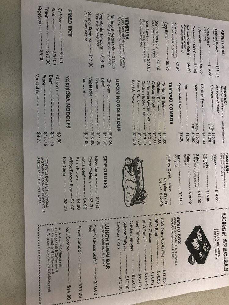 Best Sushi - Lake Oswego, OR menu_pic