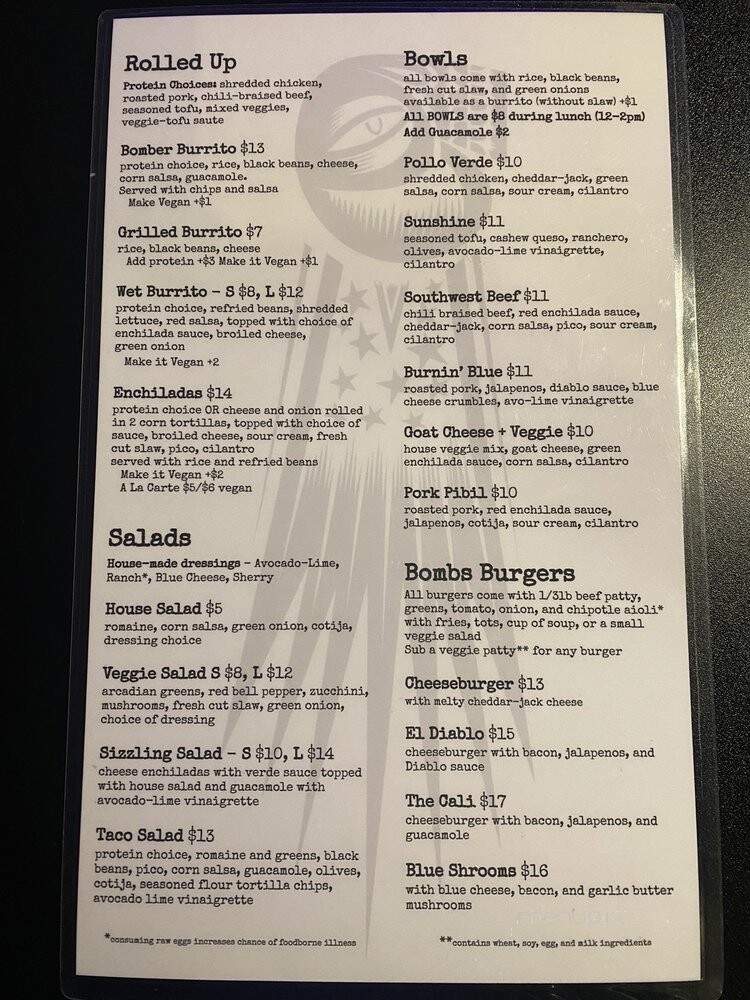Bombs Away Cafe - Corvallis, OR menu_pic