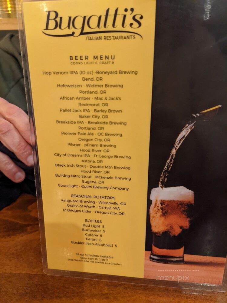 Bugatti's Hilltop - Oregon City, OR menu_pic