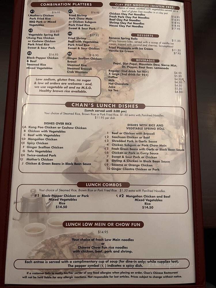Chan's Chinese Restaurant - Bend, OR menu_pic