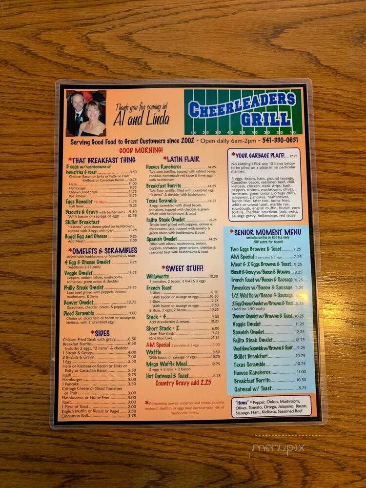 Cheerleaders Grill & Sports - Bend, OR menu_pic