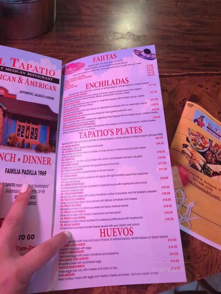El Tapatio Restaurant - Ashland, OR menu_pic
