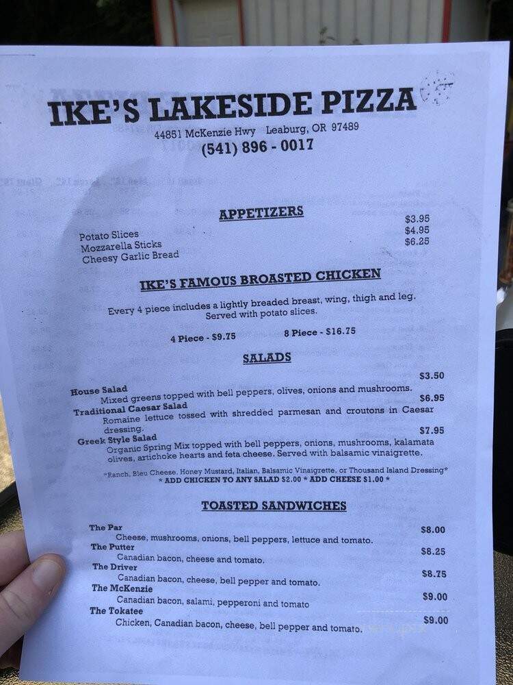 Ike's Lakeside Pizza - Leaburg, OR