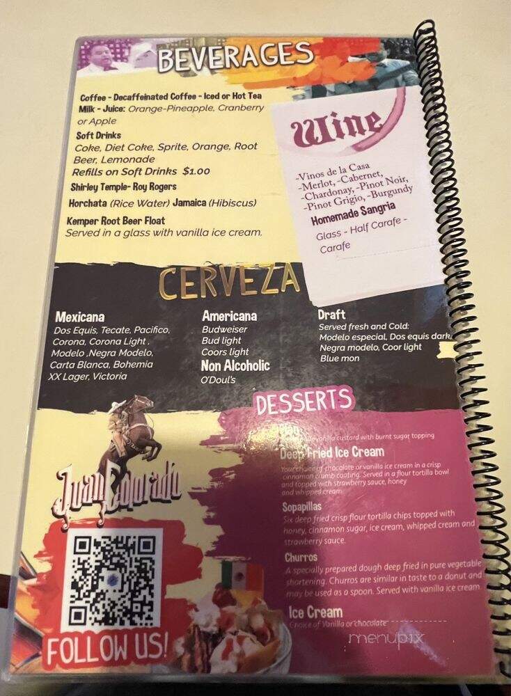 Juan Colorado - Wilsonville, OR menu_pic