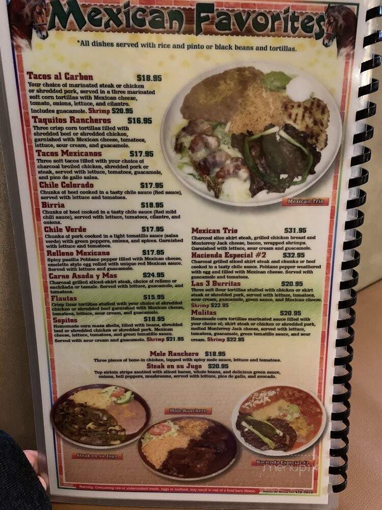 La Hacienda Real - Keizer, OR menu_pic