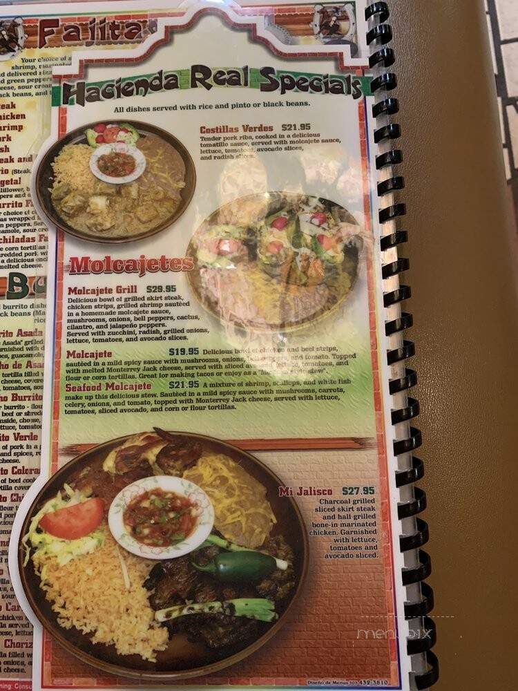 La Hacienda Real - Keizer, OR menu_pic