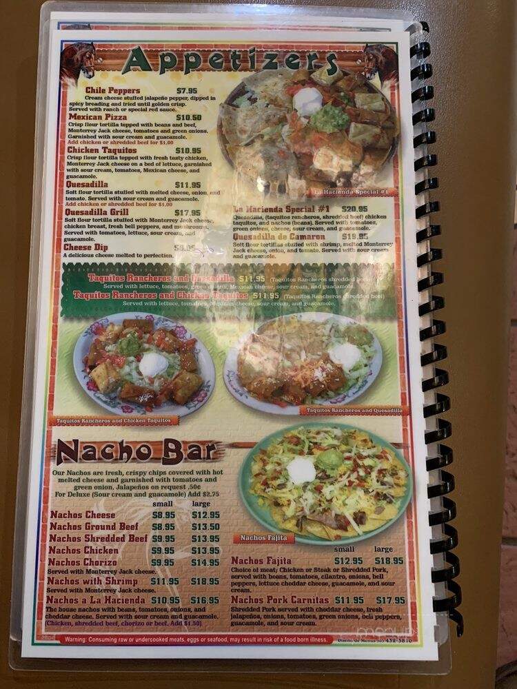 La Hacienda Real - Keizer, OR menu_pic