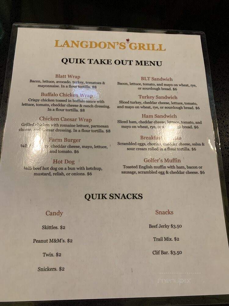 Langdon's Grill - Aurora, OR menu_pic