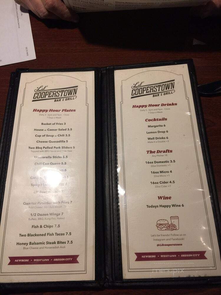 Lil' Cooperstown - West Linn, OR menu_pic
