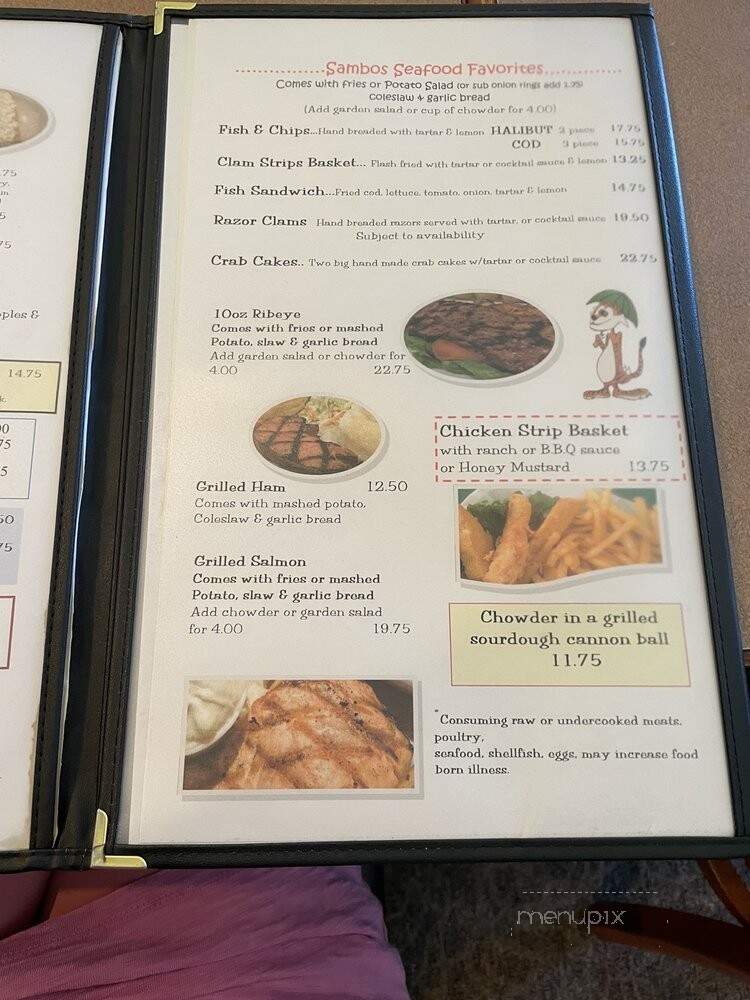 Lil Sambo's Restaurant - Lincoln City, OR menu_pic