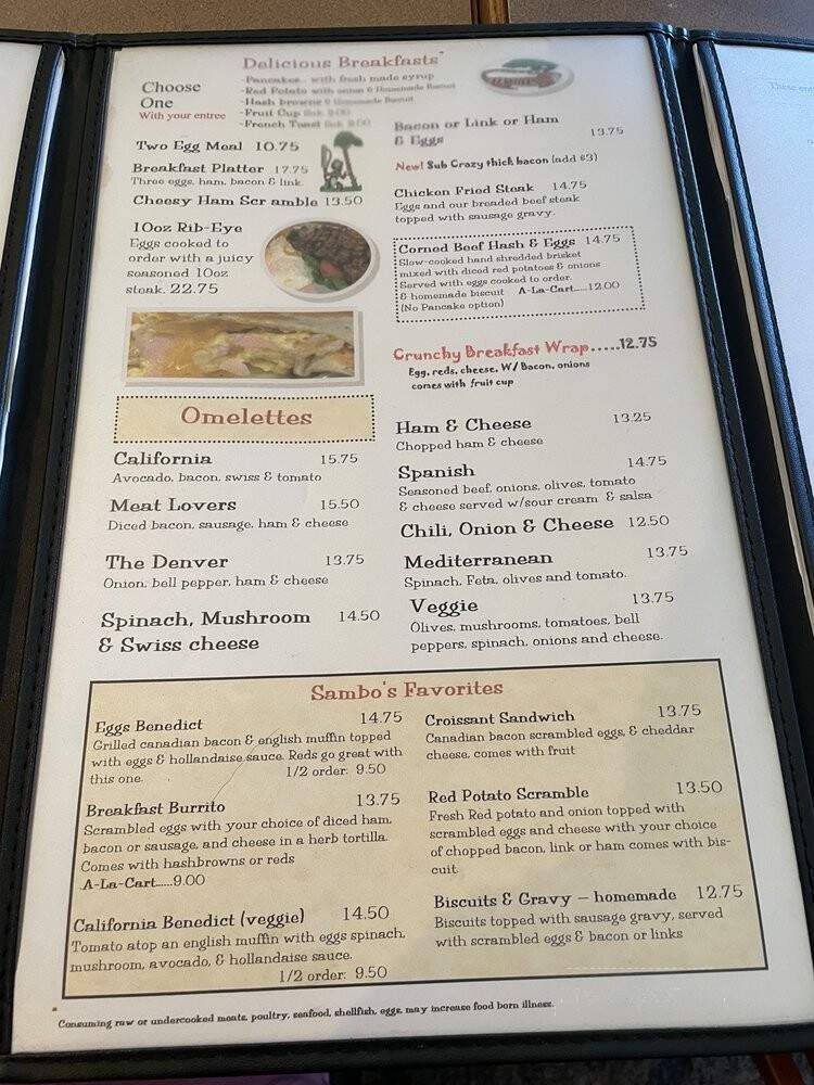 Lil Sambo's Restaurant - Lincoln City, OR menu_pic
