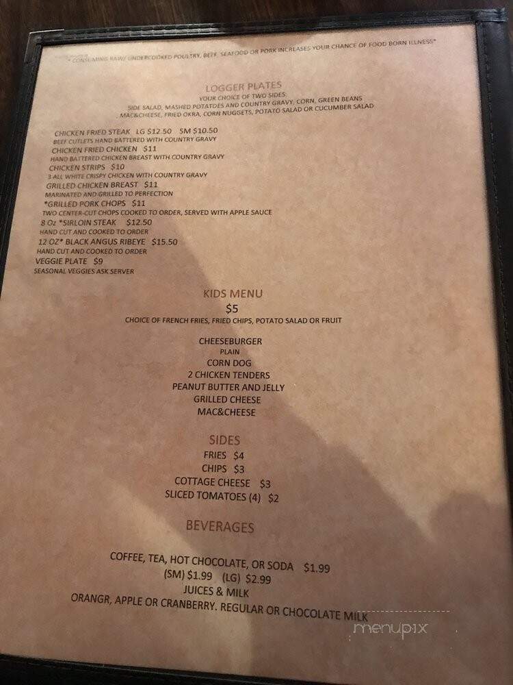 Log Cabin Inn - Gales Creek, OR menu_pic