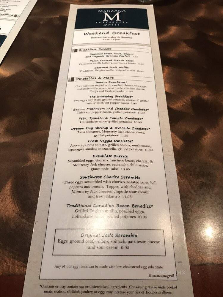 Manzana Rotisserie Grill - Lake Oswego, OR menu_pic