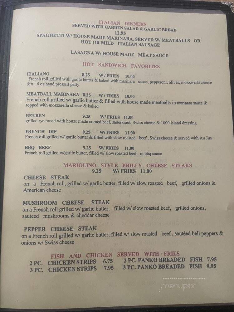 Mariolino's - Vernonia, OR menu_pic