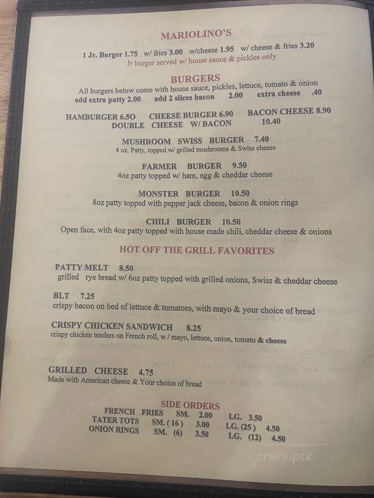 Mariolino's - Vernonia, OR menu_pic