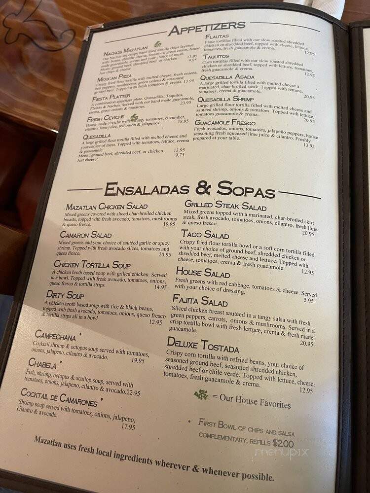 Mazatlan Mexican Restaurant - Redmond, OR menu_pic