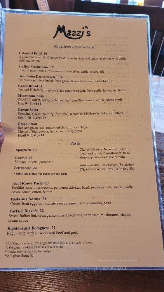 Mazzi's Italian Sicilian Food - Eugene, OR menu_pic