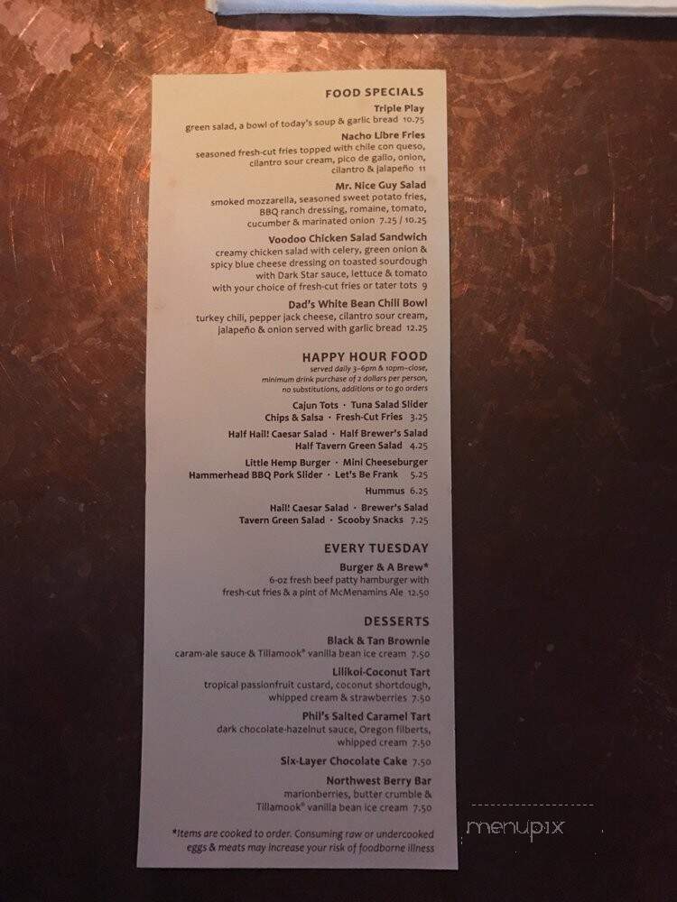 McMenamins - Corvallis, OR menu_pic