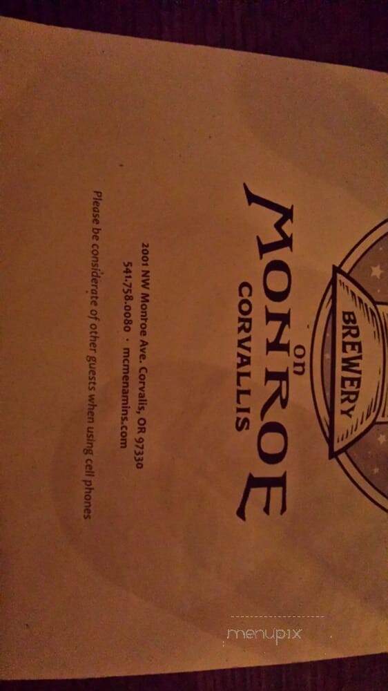 McMenamins On Monroe - Corvallis, OR menu_pic