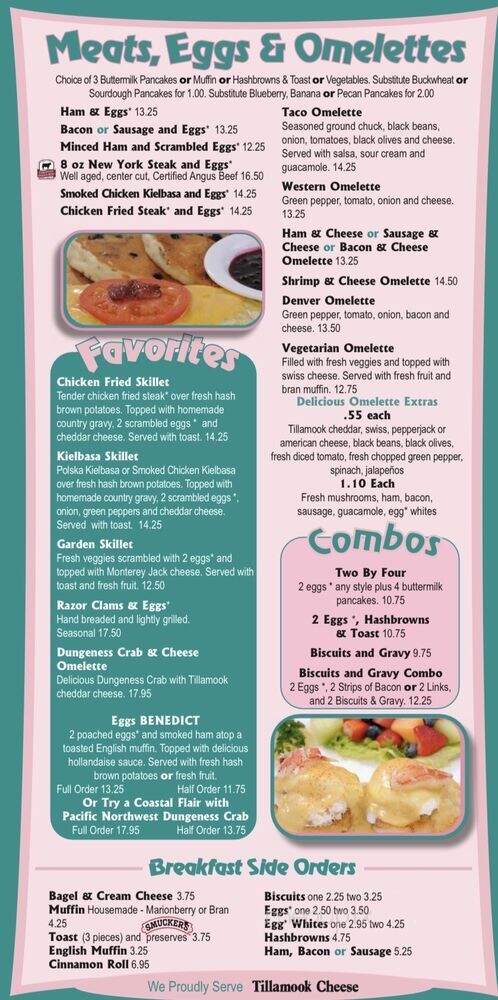 Pig'n Pancake - Cannon Beach, OR menu_pic