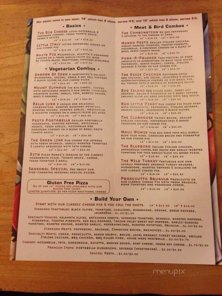 Pizza Mondo - Bend, OR menu_pic