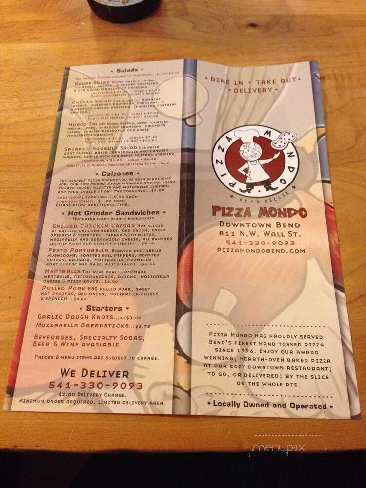 Pizza Mondo - Bend, OR menu_pic
