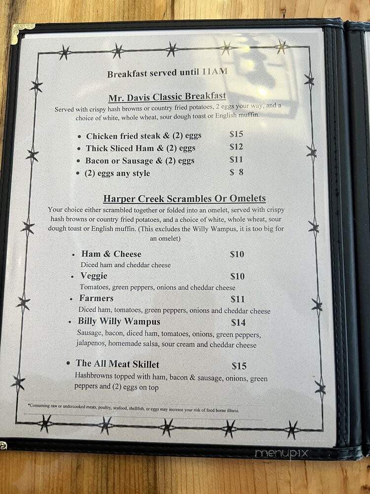 Silver Spur Restaurant - Mount Vernon, OR menu_pic
