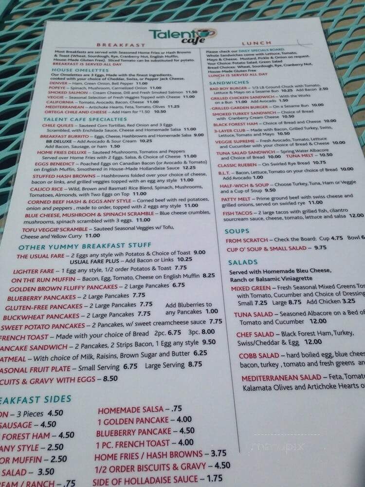 Talent Cafe - Talent, OR menu_pic