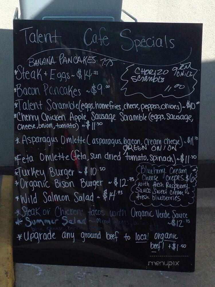 Talent Cafe - Talent, OR menu_pic