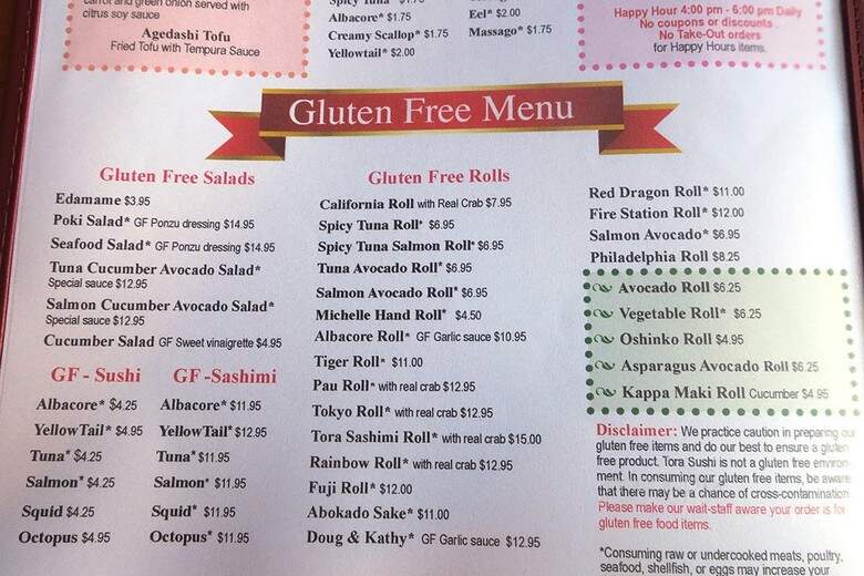 Tora Sushi Lounge - Seaside, OR menu_pic