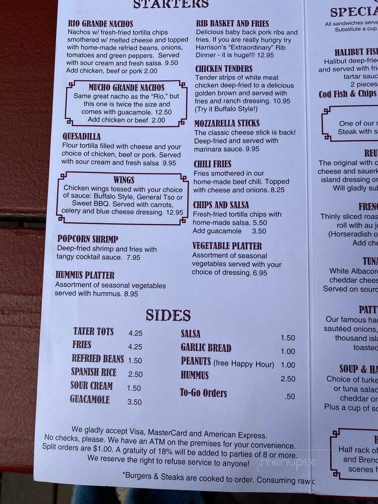 Wankers Corner Saloon & Cafe - Wilsonville, OR menu_pic