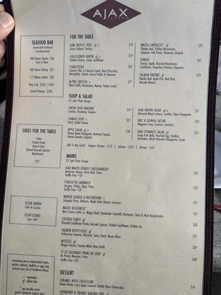 Ajax Tavern - Aspen, CO menu_pic