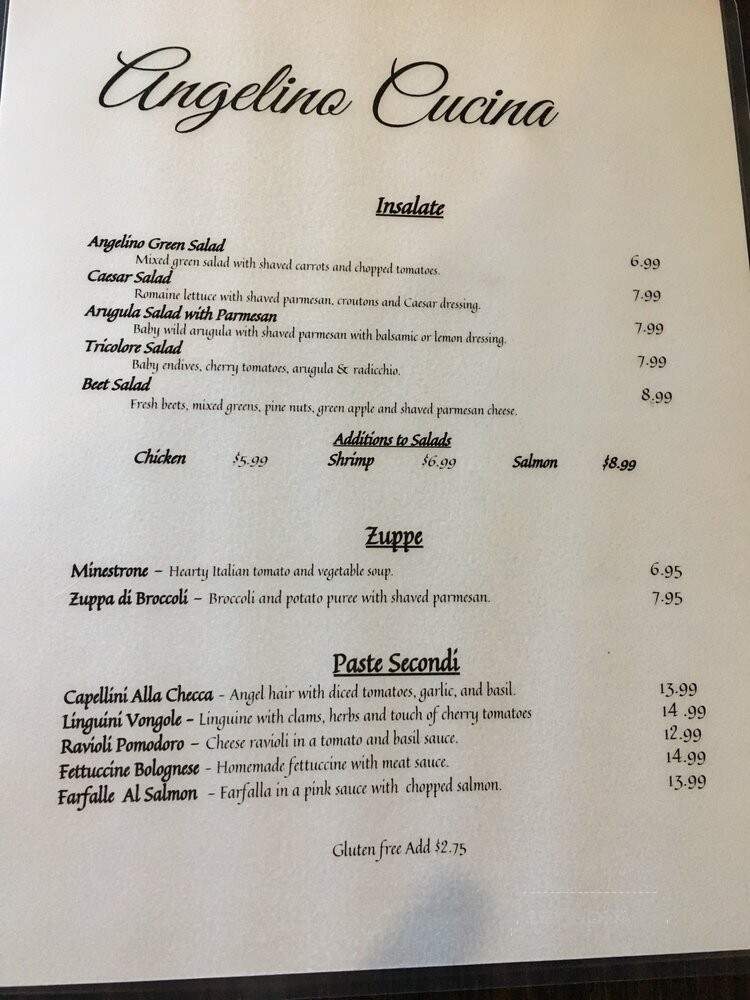 Angelino's Trattoria - Toluca Lake, CA menu_pic