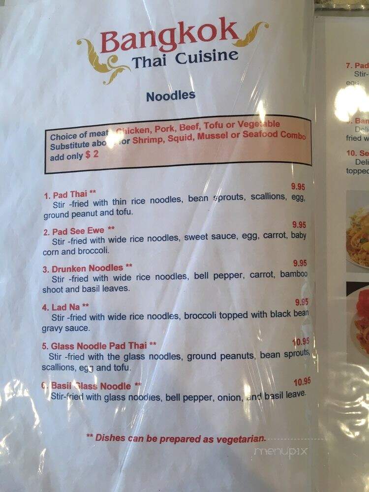 Bangkok Thai Cuisine - Dover, DE menu_pic