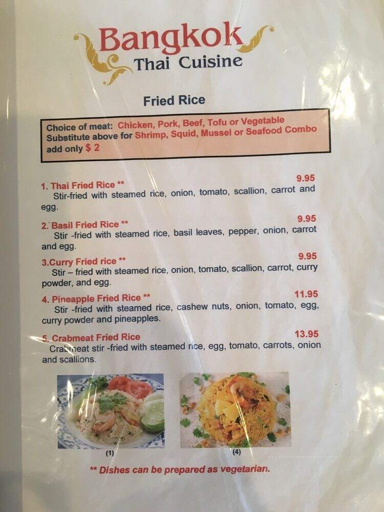 Bangkok Thai Cuisine - Dover, DE menu_pic