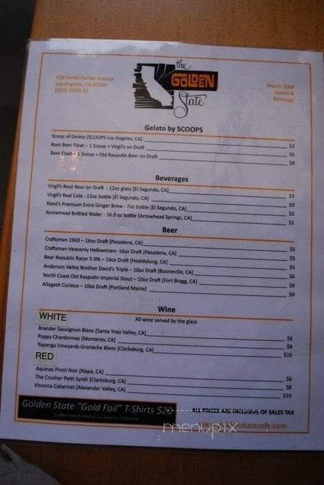 Golden State - Los Angeles, CA menu_pic