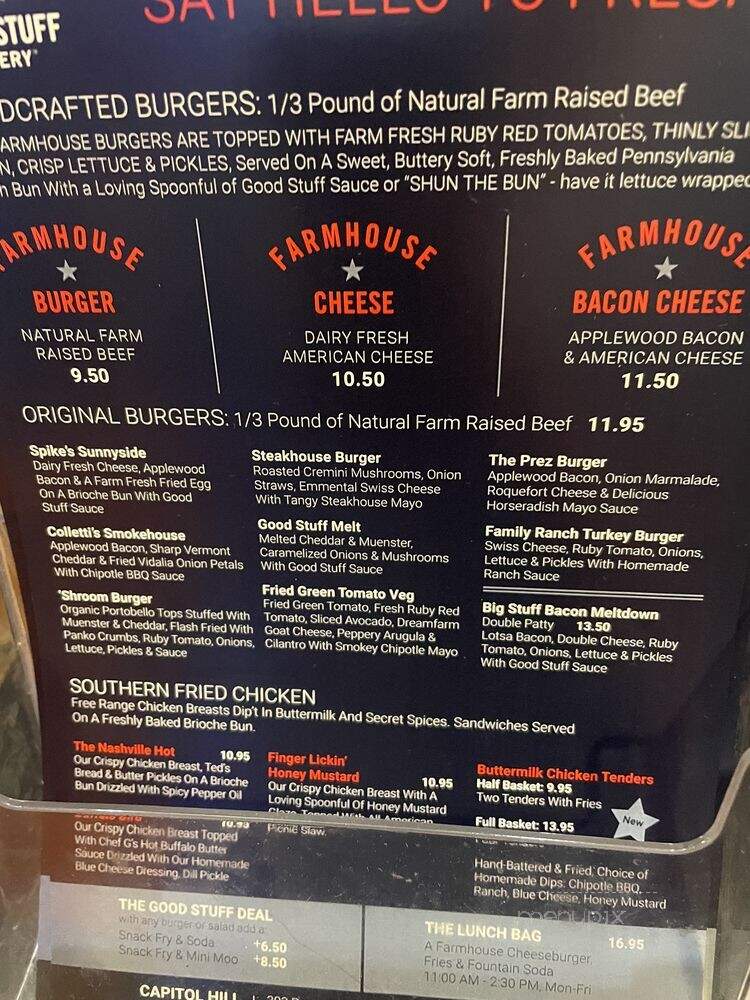 Good Stuff Eatery - Washington, DC menu_pic